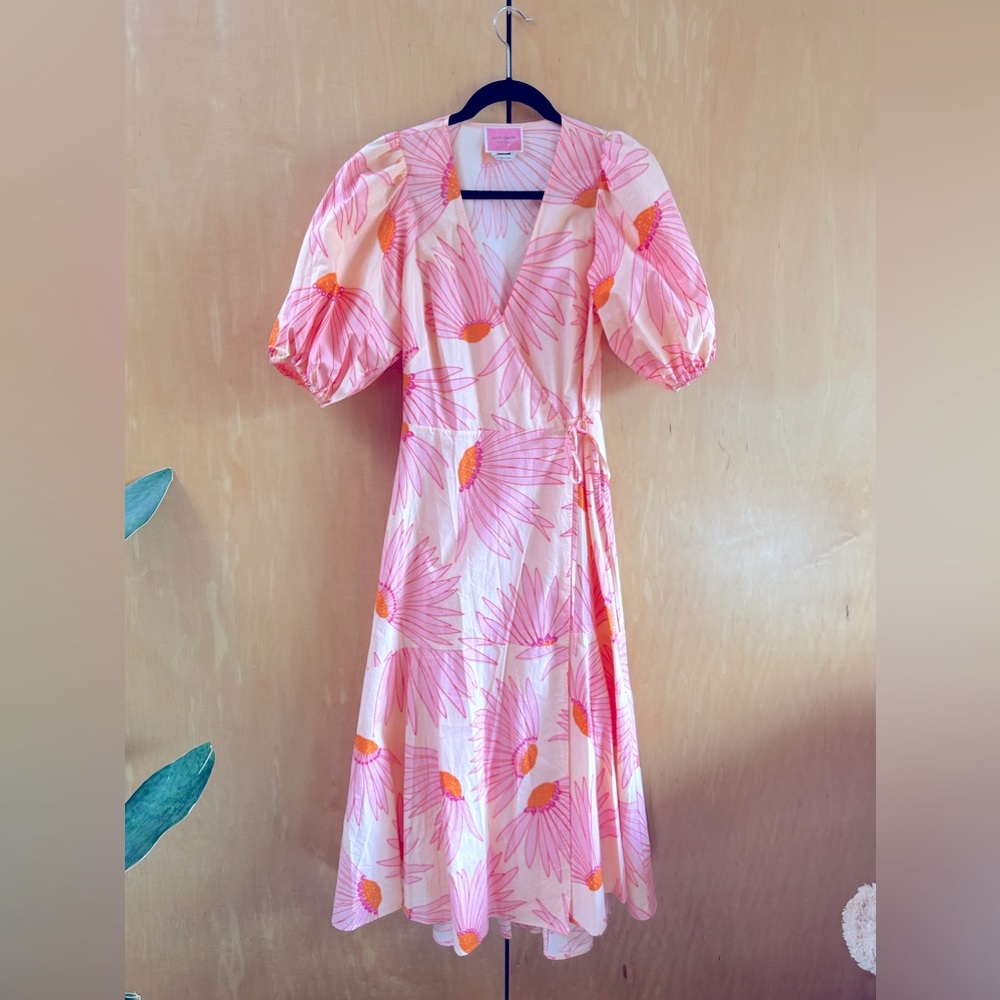 KATE SPADE FALLING FLOWERS WRAP DRESS SIZE 6